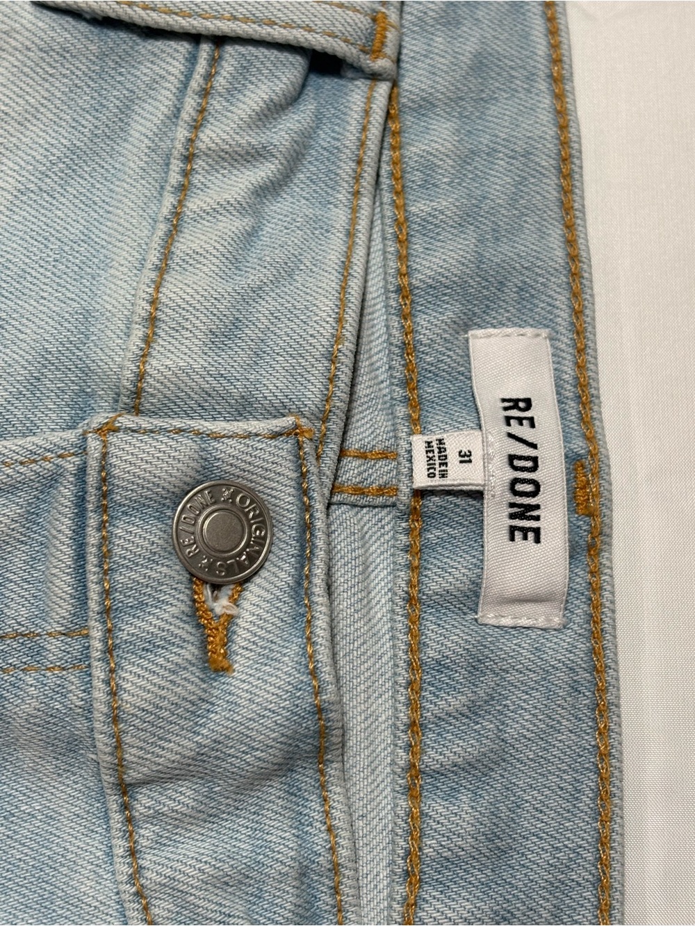 RE/DONE Comfort Stretch Mid Rise Wide Leg Jeans Mid 90s Wash Size 31 - Picture 3 of 7